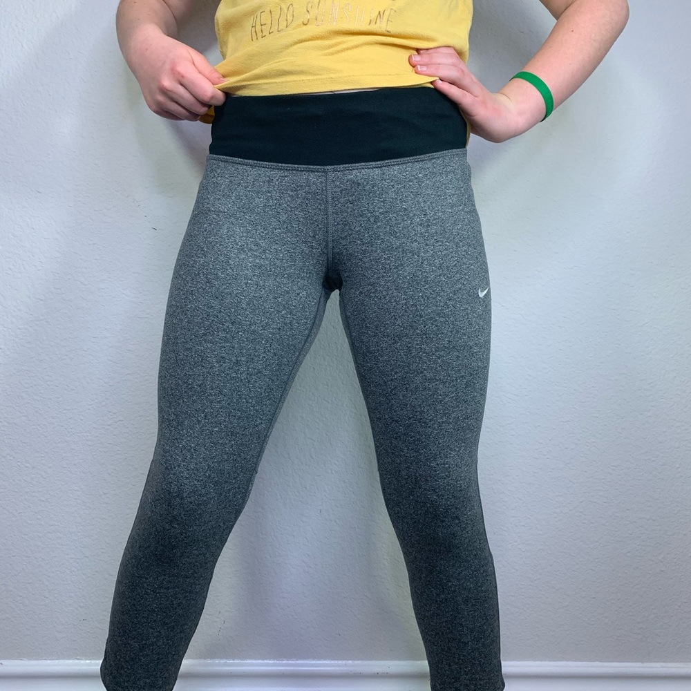 Nike running grey leggings dri-fit material capris